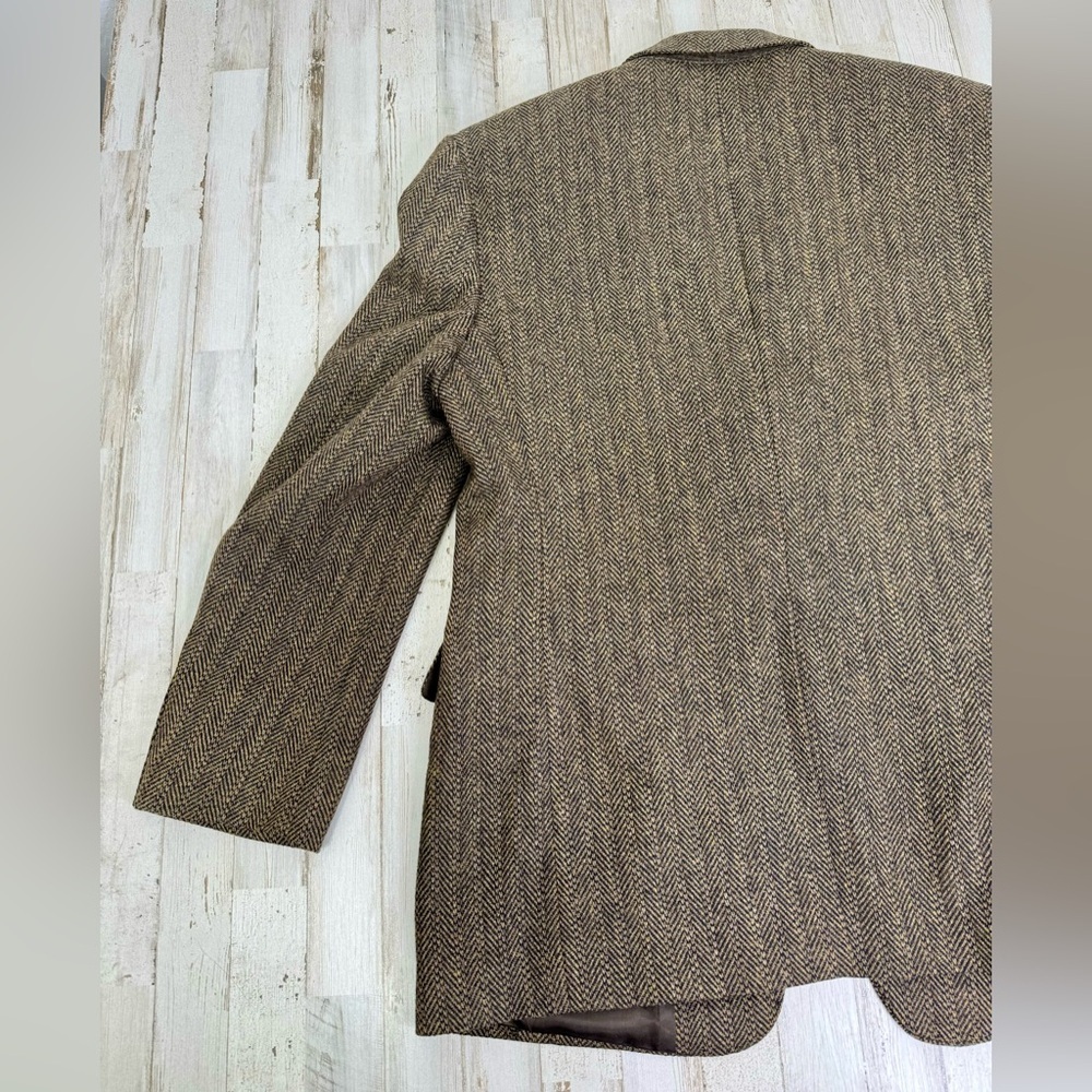Stafford Vintage Tweed Blazer Men's 42R Classic Fit Wool & Lambswool Herringbone - Picture 8 of 12
